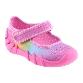 Pantuflas infantiles befado arcoíris 109P183 rosa con circonitas rosado 1