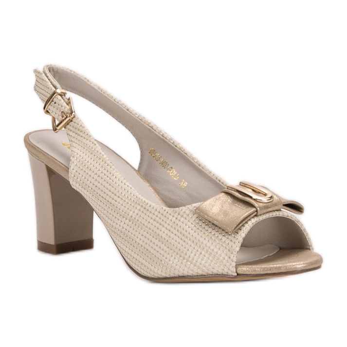 SHELOVET Sandalias elegantes con lazo amarillo 2