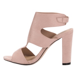 Ideal Shoes Sandalias de tacón sexy marrón 3