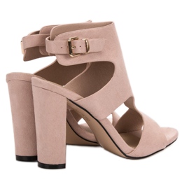 Ideal Shoes Sandalias de tacón sexy marrón 4