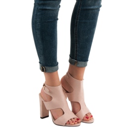 Ideal Shoes Sandalias de tacón sexy marrón 5