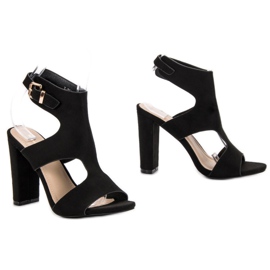 Ideal Shoes Sandalias de tacón sexy negro 2