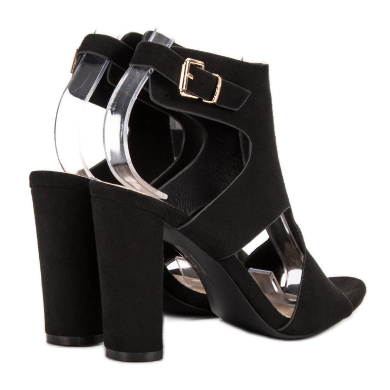 Ideal Shoes Sandalias de tacón sexy negro 1