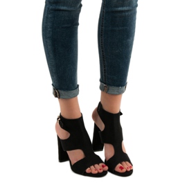 Ideal Shoes Sandalias de tacón sexy negro 3