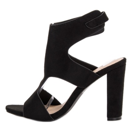 Ideal Shoes Sandalias de tacón sexy negro 7