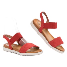 Primavera Sandalias rojas con una goma elástica rojo 4