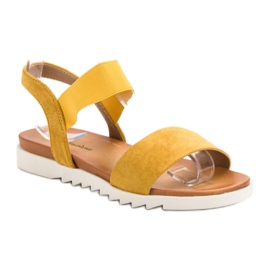 Primavera Sandalias amarillas con goma de borrar amarillo 5