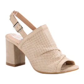 Sixth Sense Sandalias caladas en una barra marrón 1 Sixth Sense Sandalias caladas en una barra marrón 1