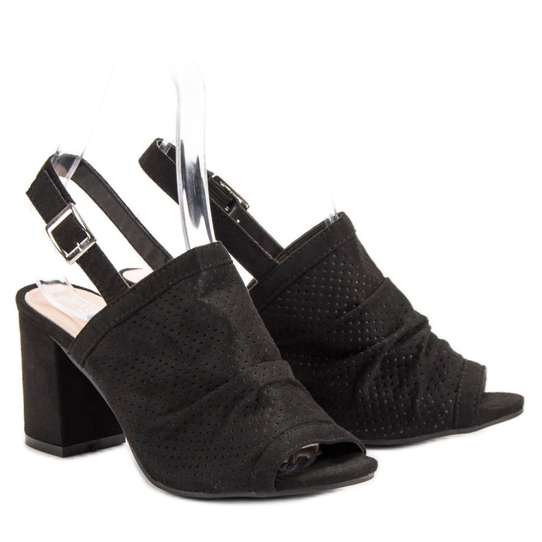 Sixth Sense Sandalias caladas en una barra negro 2 Sixth Sense Sandalias caladas en una barra negro 2