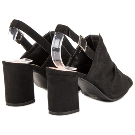 Sixth Sense Sandalias caladas en una barra negro 1 Sixth Sense Sandalias caladas en una barra negro 1