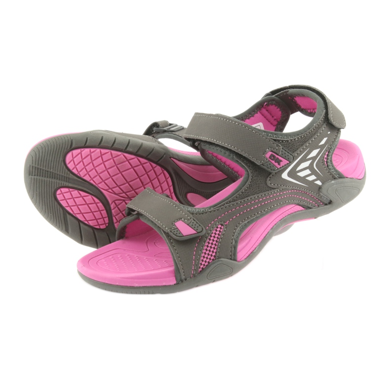Sandalias DK para mujer, parte inferior de EVA gris claro rosado 4 Sandalias DK para mujer, parte inferior de EVA gris claro rosado 4