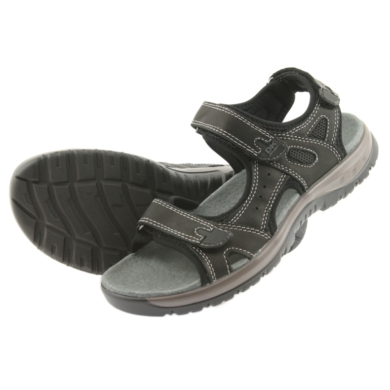 Sandalias DK velcro negro fondo EVA claro 4