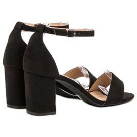 Super Mode Sandalias de gamuza elegantes negro 5