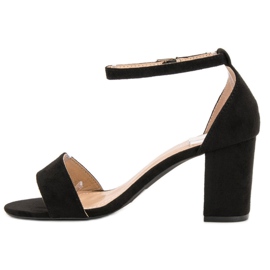Super Mode Sandalias de gamuza elegantes negro 3
