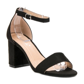 Super Mode Sandalias de gamuza elegantes negro 4
