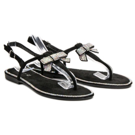 Queen Vivi Sandalias japonesas de ante negras negro 5