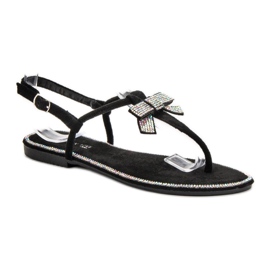 Queen Vivi Sandalias japonesas de ante negras negro 2