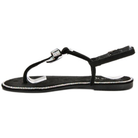 Queen Vivi Sandalias japonesas de ante negras negro 3