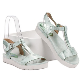 SHELOVET Sandalias Menta verde 4