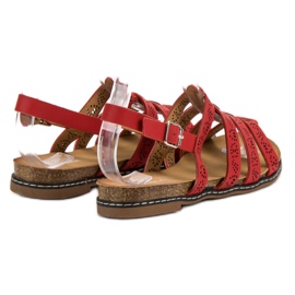Renda Sandalias rojas cómodas rojo 5