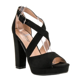 SHELOVET Sandalias en la plataforma negro 2