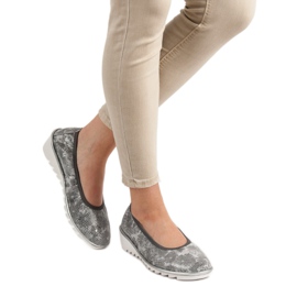 Filippo Zapatillas de ballet de piel gris claro 1