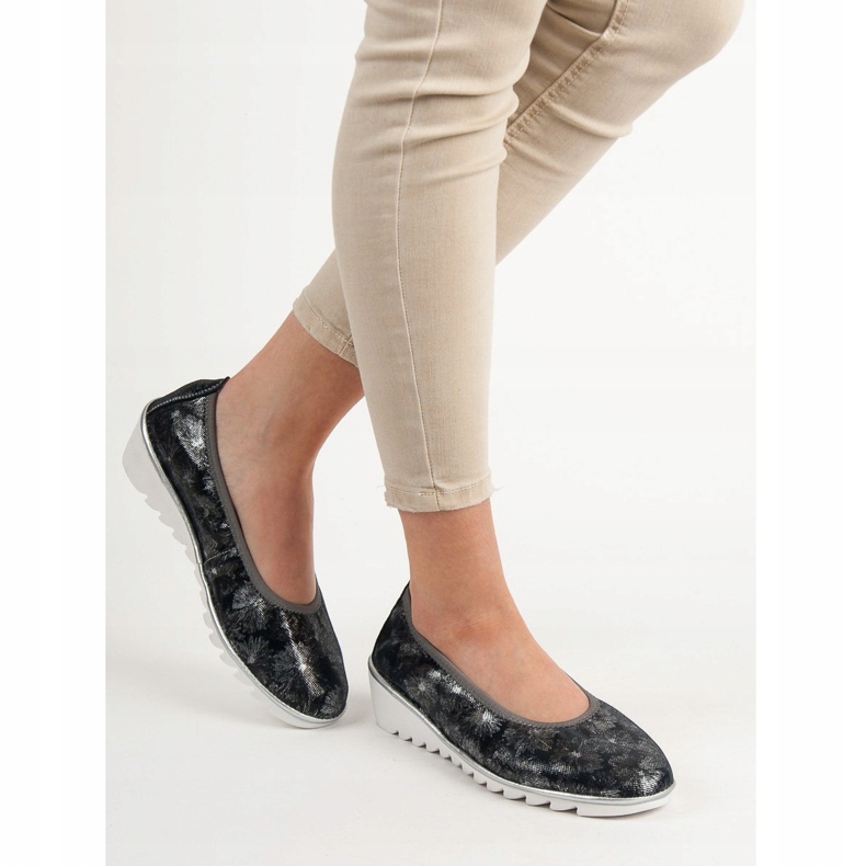 Filippo Zapatillas de ballet de piel azul marino 2