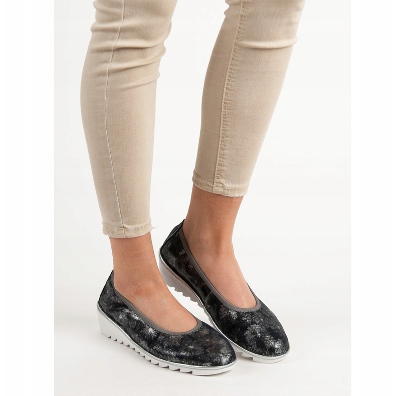 Filippo Zapatillas de ballet de piel azul marino 1