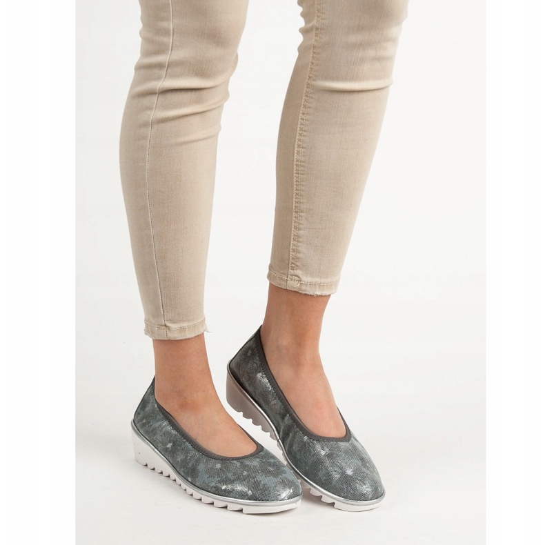 Filippo Zapatillas de ballet de piel gris oscuro 1