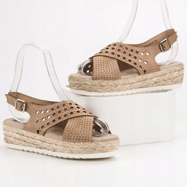 SHELOVET Sandalias alpargatas marrón 1