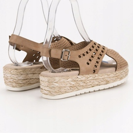 SHELOVET Sandalias alpargatas marrón 6