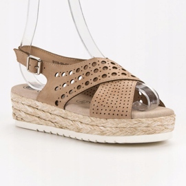 SHELOVET Sandalias alpargatas marrón 4