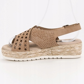 SHELOVET Sandalias alpargatas marrón 5