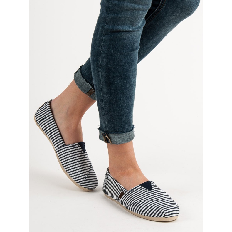 SHELOVET Zapatillas sin cordones ligeras blanco azul 2