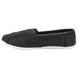 SHELOVET Zapatillas slip on con purpurina negro 5