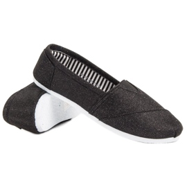 SHELOVET Zapatillas slip on con purpurina negro 6