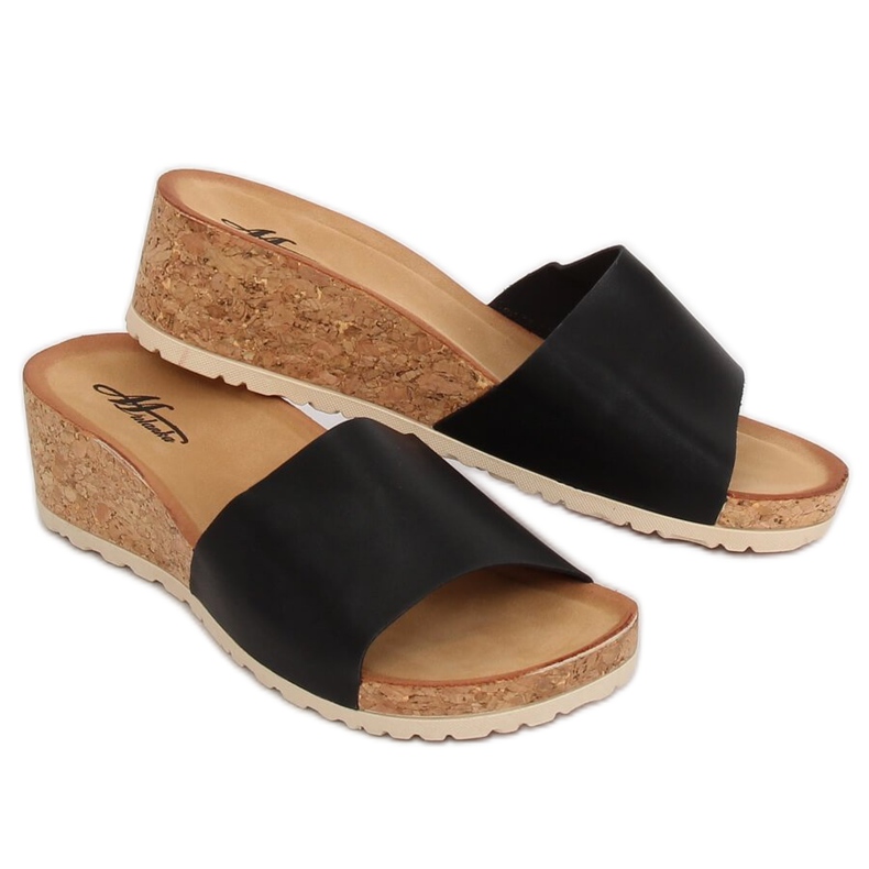 Zapatilla cuña corcho negro 3527-12 Negro 1