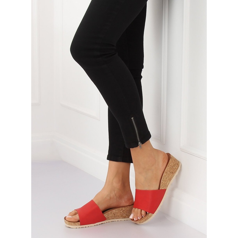Pantuflas cuña de corcho rojo 3527-12 Rojo 1 Pantuflas cuña de corcho rojo 3527-12 Rojo 1