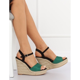 Alpargatas Verdes con cuñas LL-190 Verde 2
