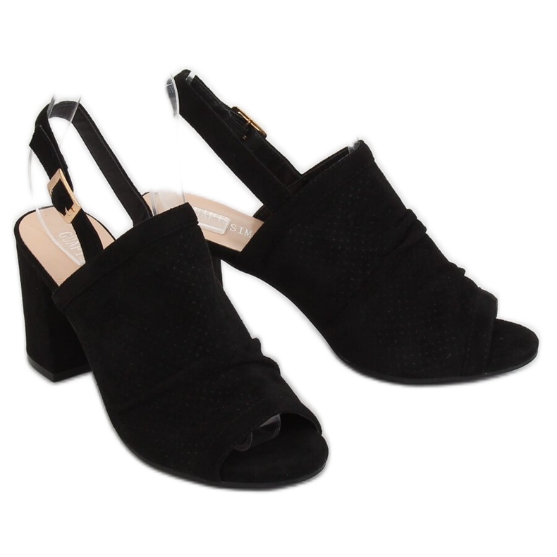 Sandalias negras de tacón JM5840N Negro 2 Sandalias negras de tacón JM5840N Negro 2