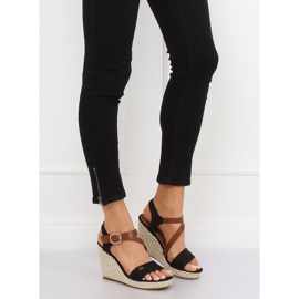 Black BL-360 Sandalias de cuña negras negro 2