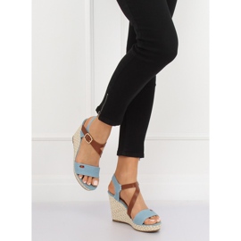 Azul BL-360 Sandalias cuña azul 2