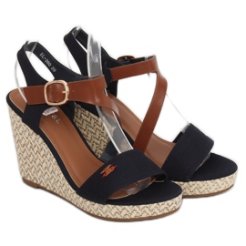 Sandalias cuña BL-360 Navy marrón azul marino 2 Sandalias cuña BL-360 Navy marrón azul marino 2