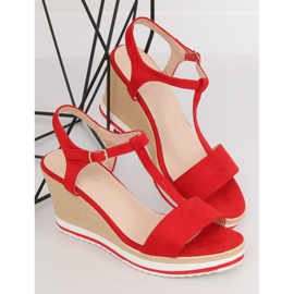 Sandalias rojas con cuña H-59 Rojo 2