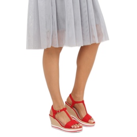 Sandalias rojas con cuña H-59 Rojo 1