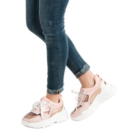 SHELOVET Zapatillas transparentes en la plataforma rosado 2