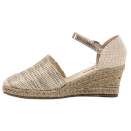 SHELOVET Alpargatas de cuña marrón amarillo 3