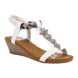 SHELOVET Sandalias con adornos blanco 5