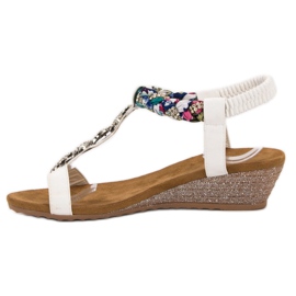 SHELOVET Sandalias con adornos blanco 6