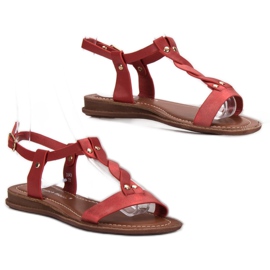 Super Mode Sandalias planas rojo 5